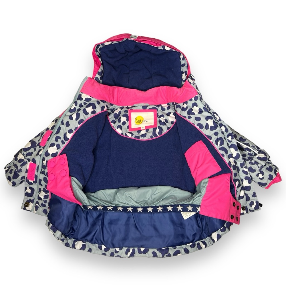 Mini Boden Toddler Girls All Weather Snow Ski Jacket size 2-3Y Leopard Lined - Picture 5 of 11